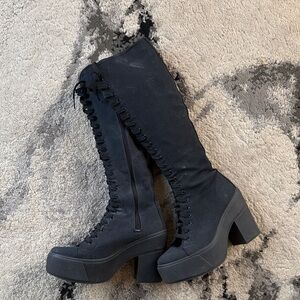 Bakers Black Lace-Up Platform Boots